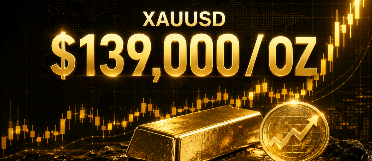 XAUUSD a $139 mil dólares